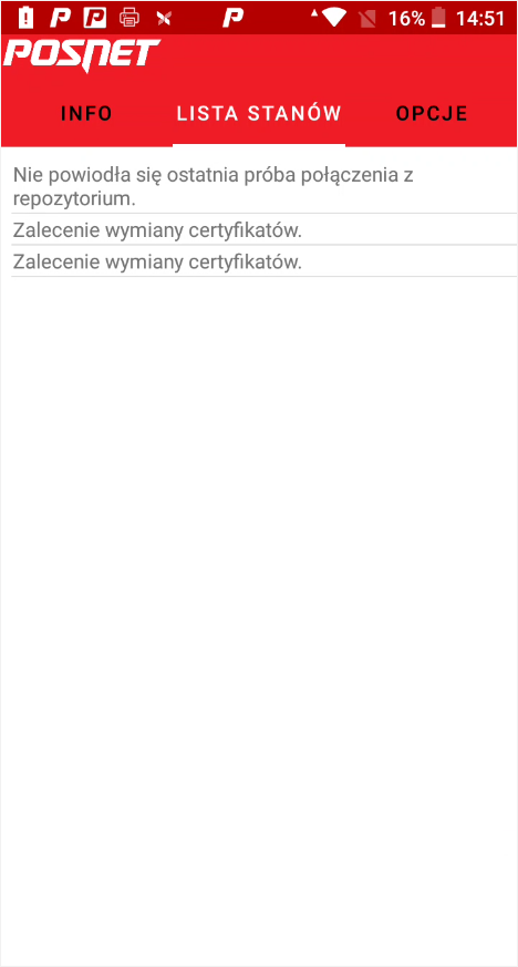 Zakładka Lista stanów