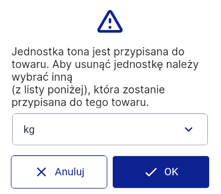 usuwanie jednostki miary