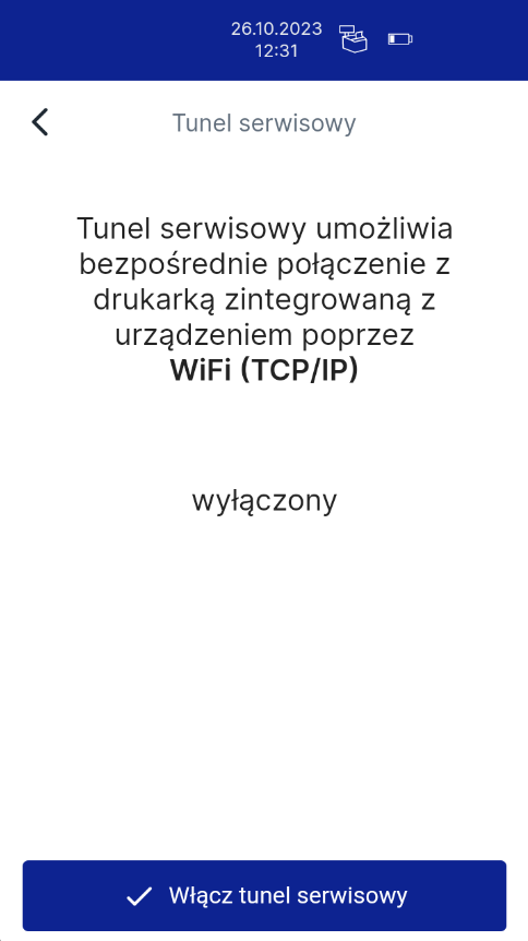 tunel wyłączony