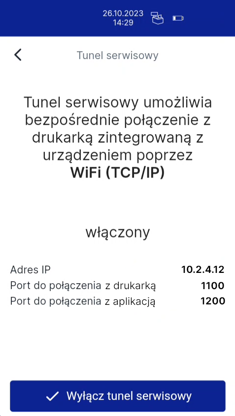 tunel włączony