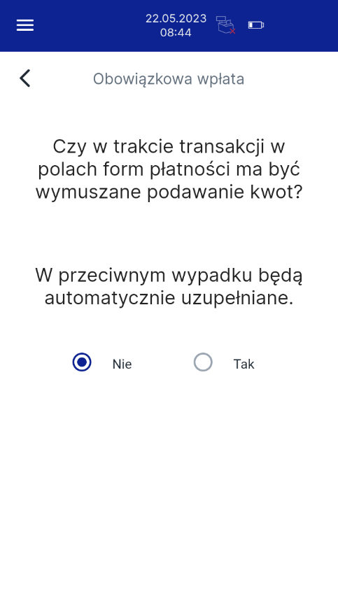 obowiązkowa wpłata