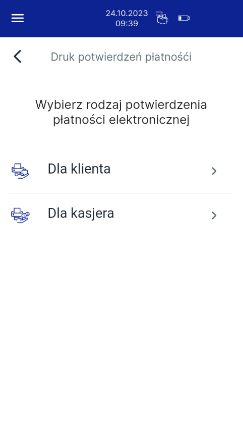 Druk potwierdzenia płatności