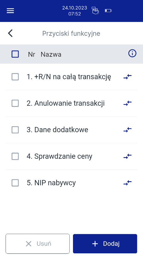 przyciski funkcyjne